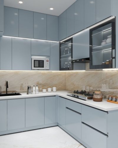 Sky Blue kitchen design